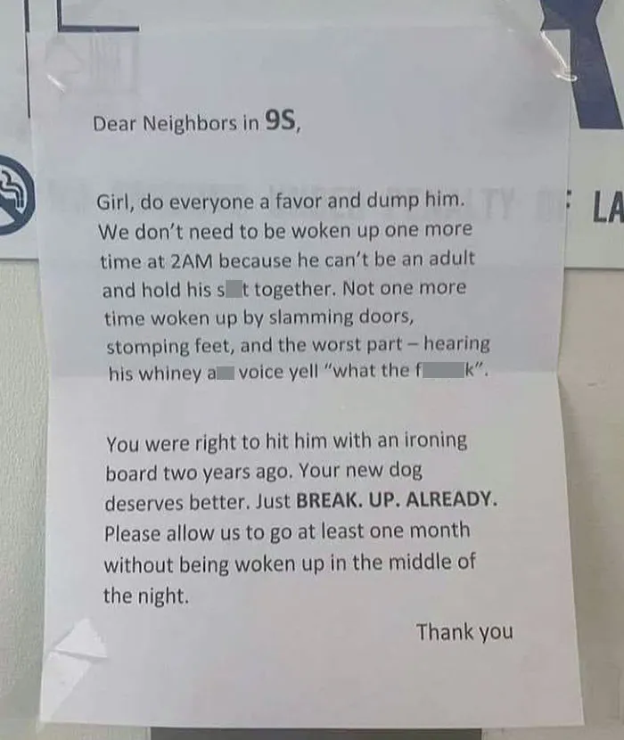 When Your Neighbors Are Exhausted Of Your Fighting, It's Time To Reflect On Some Things