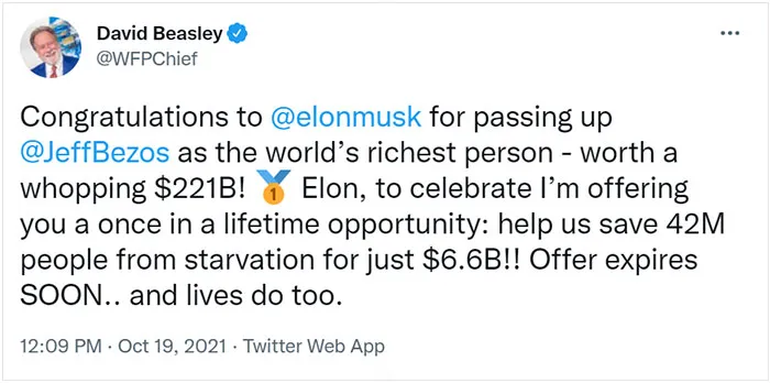2% Of Musk's Wealth Could Help 42m People