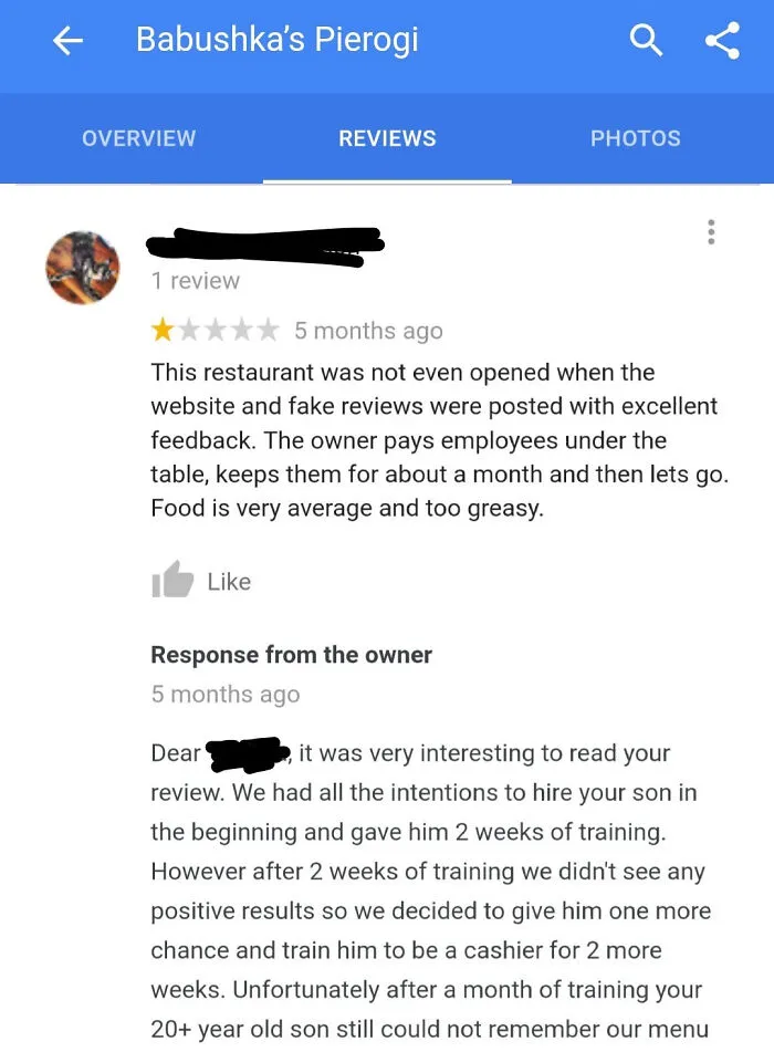 35 Of The Funniest Business Comebacks To Negative Fake Reviews