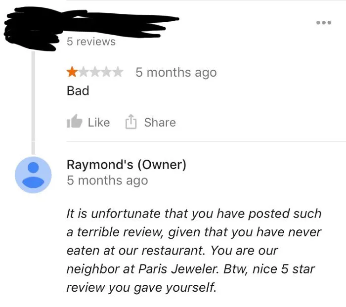 35 Of The Funniest Business Comebacks To Negative Fake Reviews