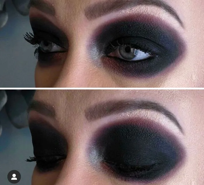 La descripción decía: Smokey eyes suave