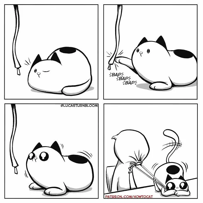 Daily Struggles And Life With A Cat: 30 Funny Comics By “How To Cat” (New Pics)