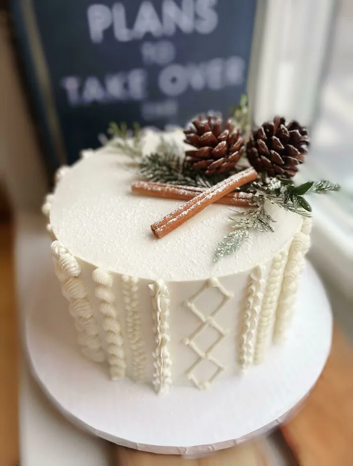 Tarta que parece un jersey invernal