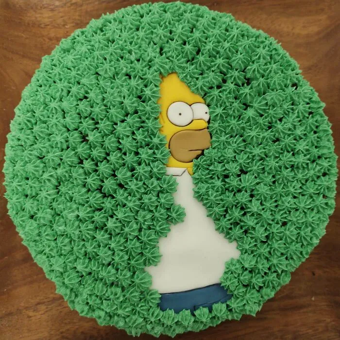 Mi esposa me ha hecho una tarta de cumpleaños con mi momento favorito de los Simpsons