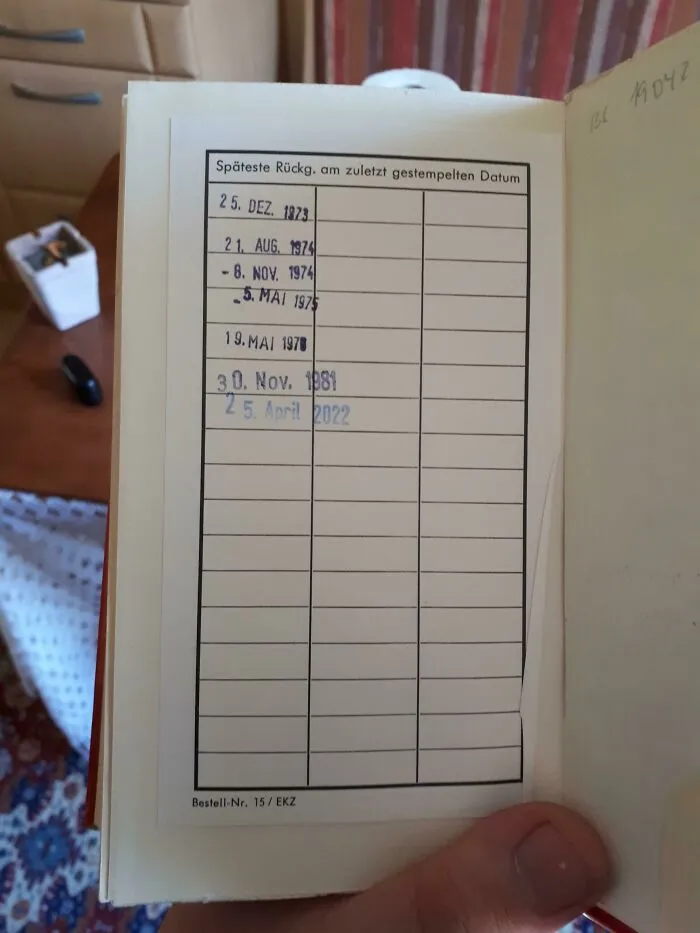 The Book I Borrowed Was Last Lended 41 Years Ago