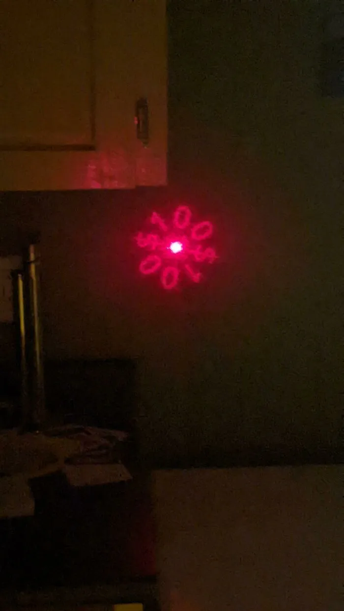 Shooting A Laser Through The Transparent Maple Leaf On Canadian Currency Projects The Value On The Wall