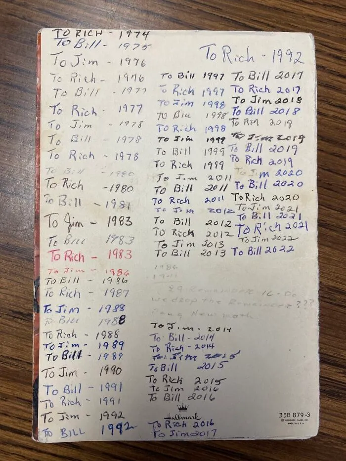 My Husbands Uncles Have Used The Same Birthday Card Since 1974