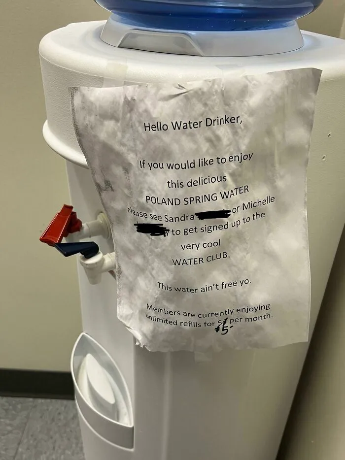 At Work - Where Water Isn’t Free Yo