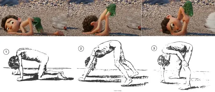 In Luca (2021), The First Time Luca Stands On Land He Exhibits A Medical Finding Called Gower's Sign. Classically Seen In Patients With Muscular Dystrophy, It Is Due To A Lack Of Strength In The Hip And Thigh Muscles Causing The Patient To "Walk" Up Their Body To Stand From A Seated Position