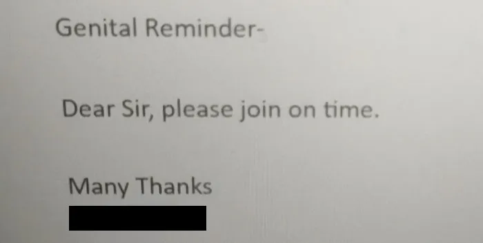Genital Reminder