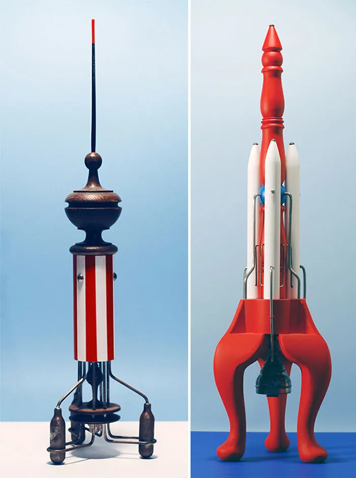 I Created A Series Of Fantasy Model Rockets Made From Waste Found In The Empty Streets (13 Pics)