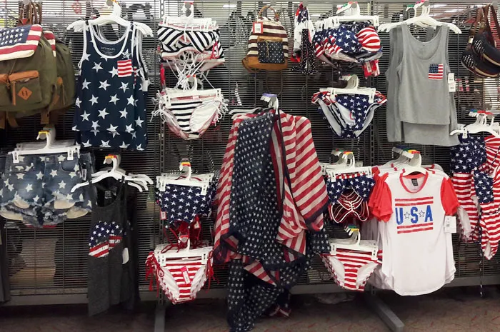 American Flag Tank Top And Swim Trunks