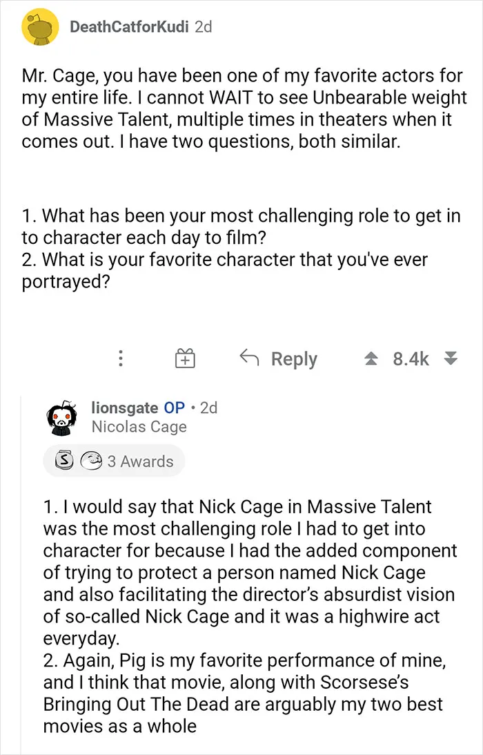 The Internet Absolutely Loved Nicolas Cage's 'Ask Me Anything' Session, Here Are 30 Of The Best Questions And Answers