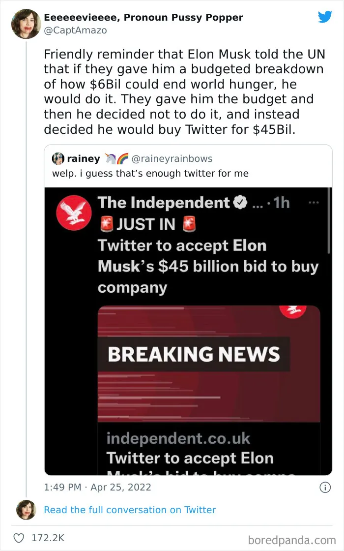 Elon Musk Is Buying Twitter For $44 Billion, Here Are 30 Of The Best Reactions From Its Users