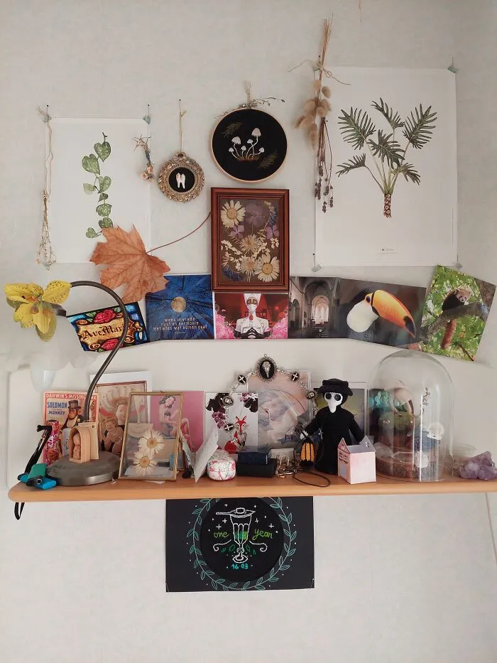 It's A Bit Messy Right Now, But I Really Like The Wall Above My Bed