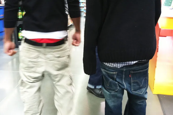 Saggy Pants With White Underwear
