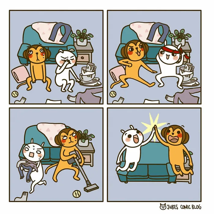 I Am Illustrating Adventures With My Husband, Here's 23 Comics Depicting How We Spent The Days During Quarantine