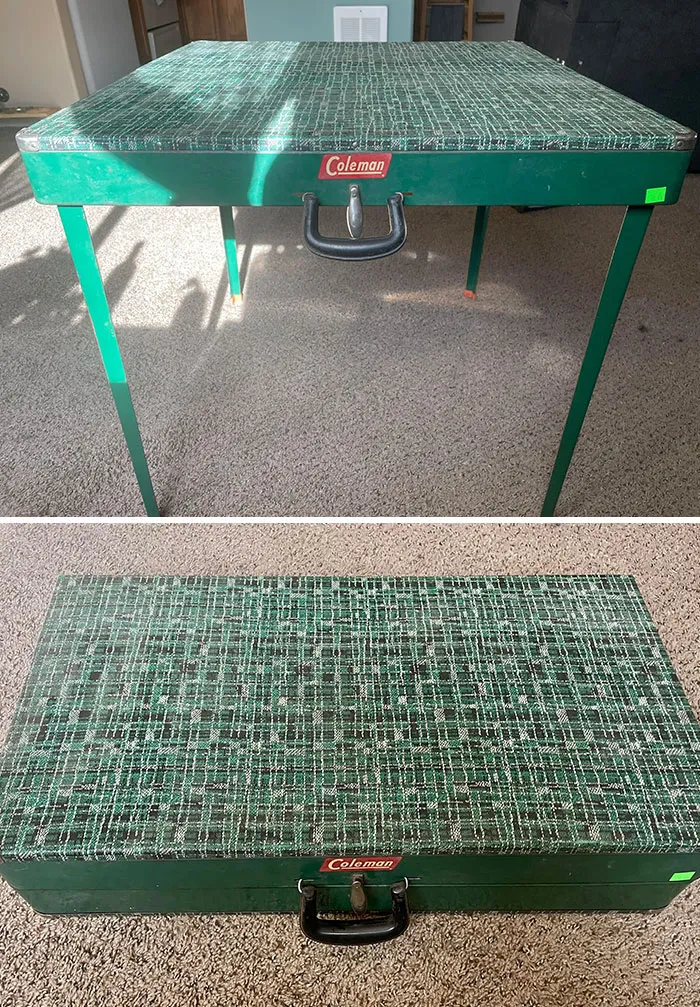 Never See One Of These Before And Unfortunately It Didn’t Come With The Chairs, But For $5 I Couldn’t Pass. Old Coleman Products Are Just So Cool