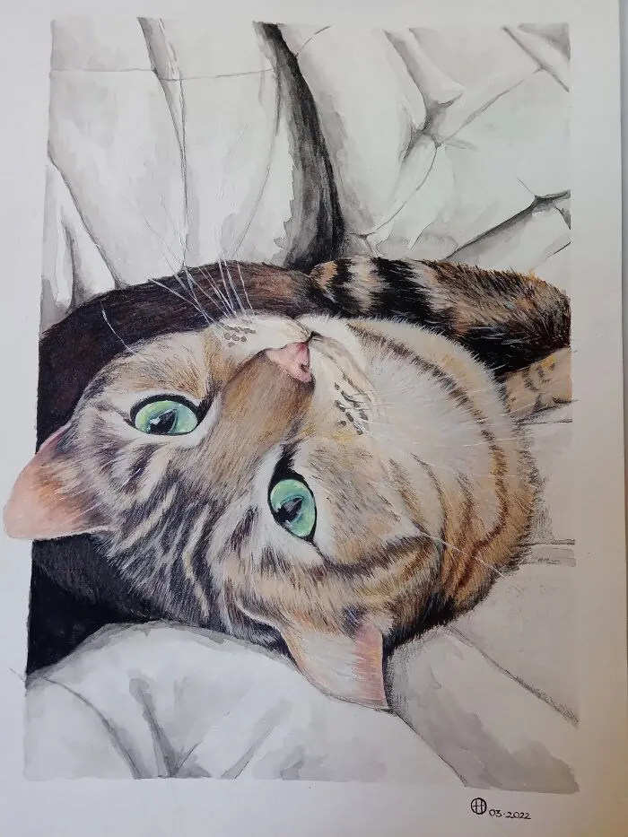 Crumbs. Water Colour And Aquarelle Pencils