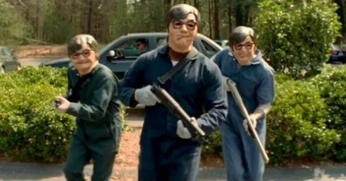 In Baby Driver (2017) This Bank Robbery Scene Was Supposed To Include The Michael Myers From Halloween (1978) But The Studio Couldn’t Get The Rights. Edgar Wright Reaches Out To Mike Myers And Asked If They Could Use His Likeness For The Masks. He Thought It Would Be Funny And Said Yes.