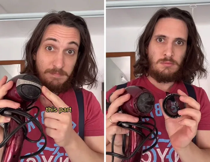 The Blow Dryer Has A Filter You're Supposed To Clean