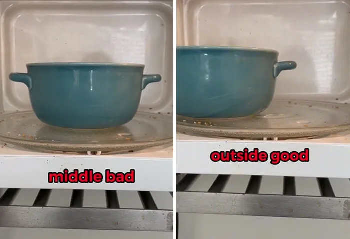 You're Supposed To Microwave Things On The Outside Of The Microwave Tray
