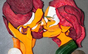 10 Vegetable Portraits Of People Kissing That I Made