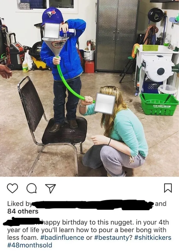 4-Year-Old Nephew's Birthday? Seems Like The Perfect Time And Place For A Beer Bong
