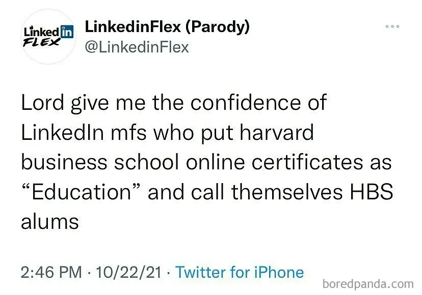 35 Screenshots Of The Entitled And Delusional Side Of LinkedIn, As Shared On This Instagram Page