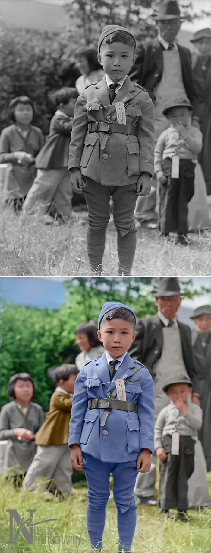 Centerville, California. This Youngster Is Awaiting An Evacuation Bus. Evacuees Of Japanese Ancestry Will Be Housed In War Relocation Authority Centers For The Duration