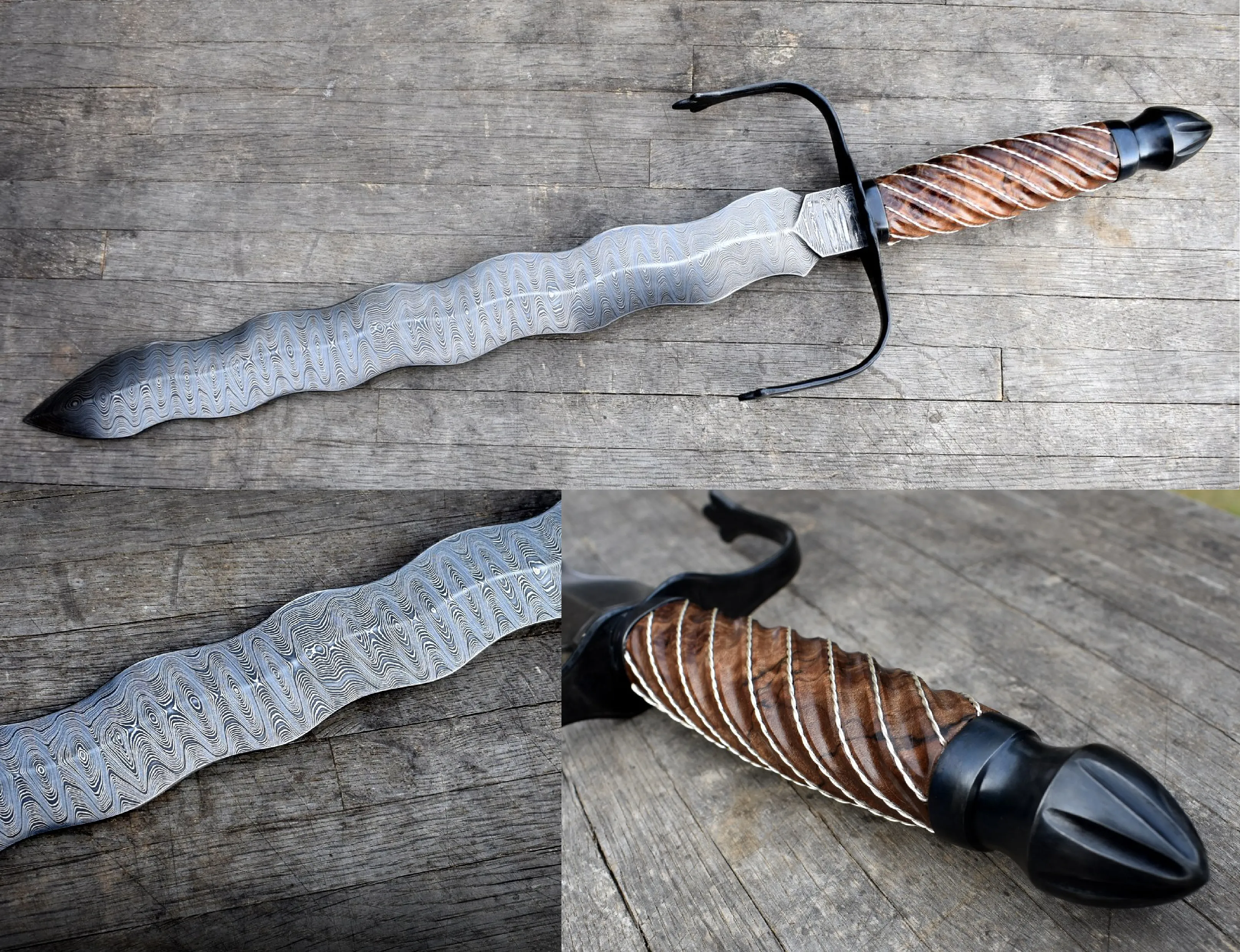 The Making Of A Beautiful Pattern Welded Flamberge Dagger.