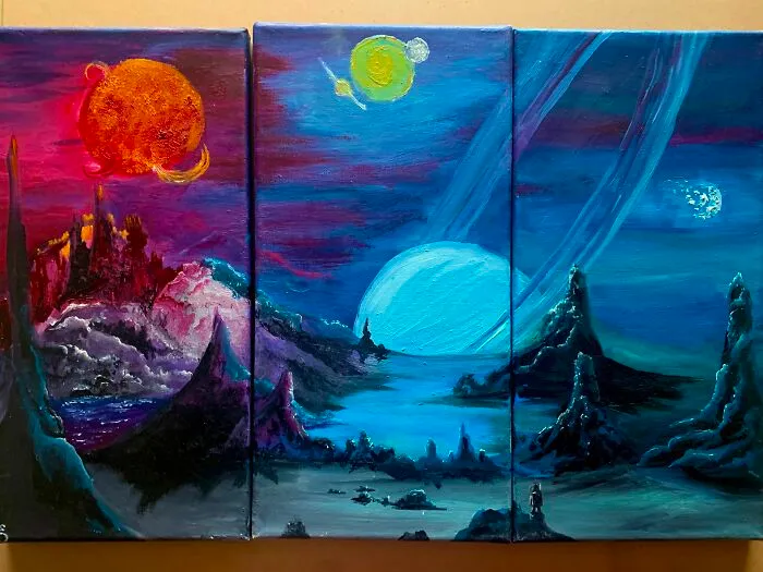Tiny Astronaut - Oil Paint On Canvas