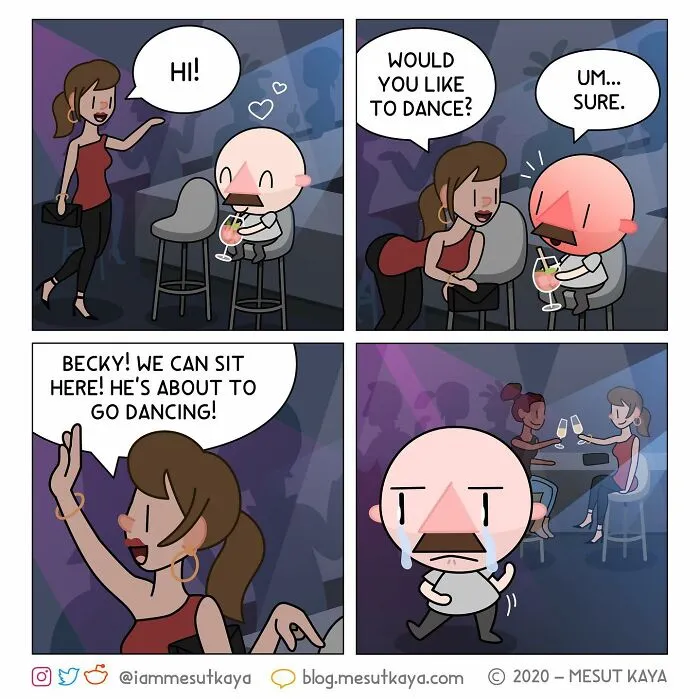 Artist Draws Funny, Awkward, And Embarrassing Life Situations Featuring An Exaggerated Version Of Himself (30 Comics)