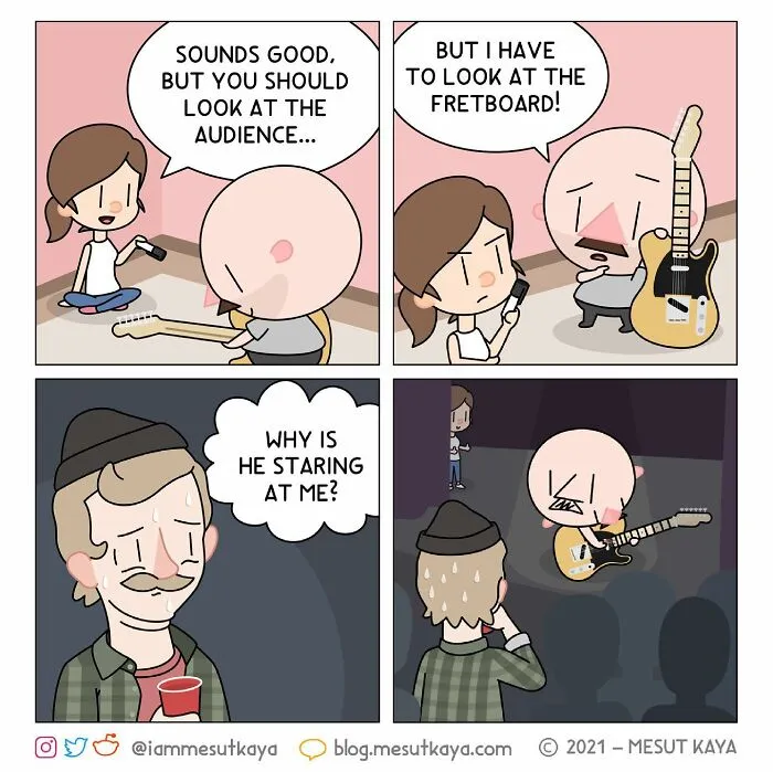 Artist Draws Funny, Awkward, And Embarrassing Life Situations Featuring An Exaggerated Version Of Himself (30 Comics)