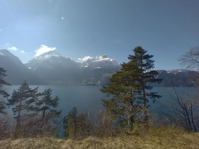Out Of The Train Window. Lake Vierwaldstättersee
