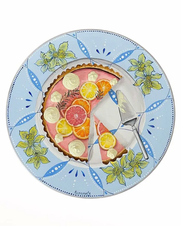 This Ukrainian Artist Paints Vintage Plates With 3D Food Of All Kinds (35 Pics)
