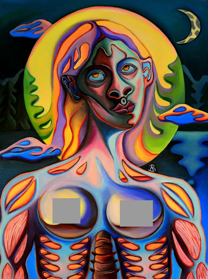 "The New Moon", Oil On Canvas, 80x60 Cm, 2022