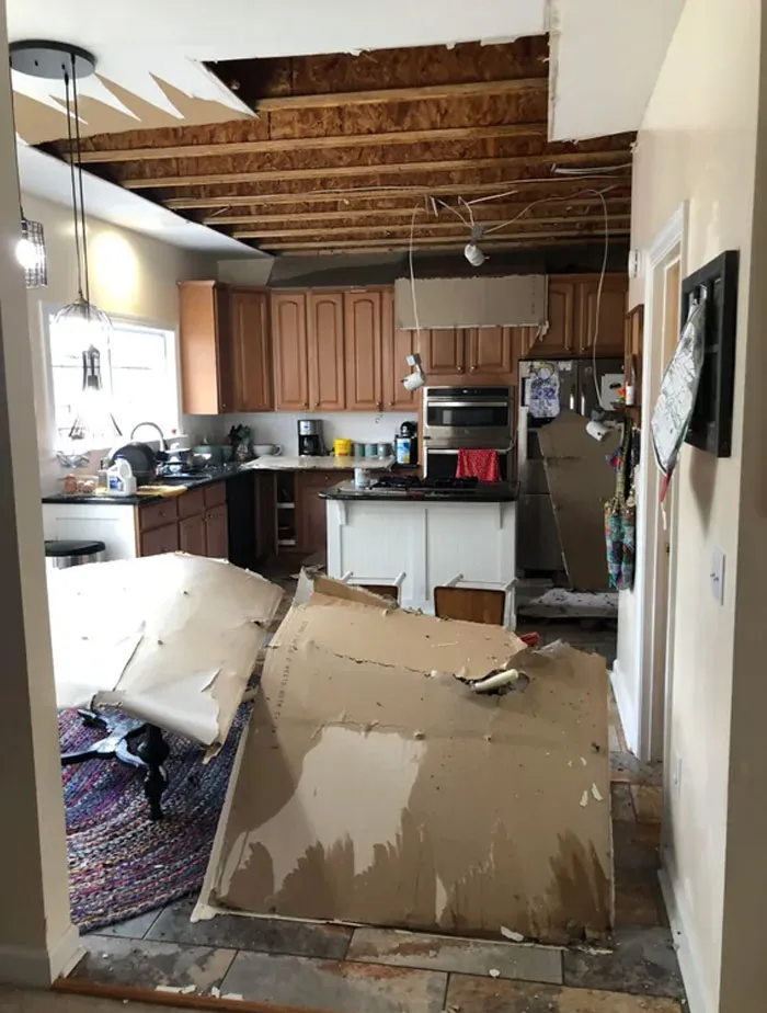 Dejamos nuestra casa totalmente normal para hacer recados. Volvimos una hora y media más tarde para encontrarnos con esto