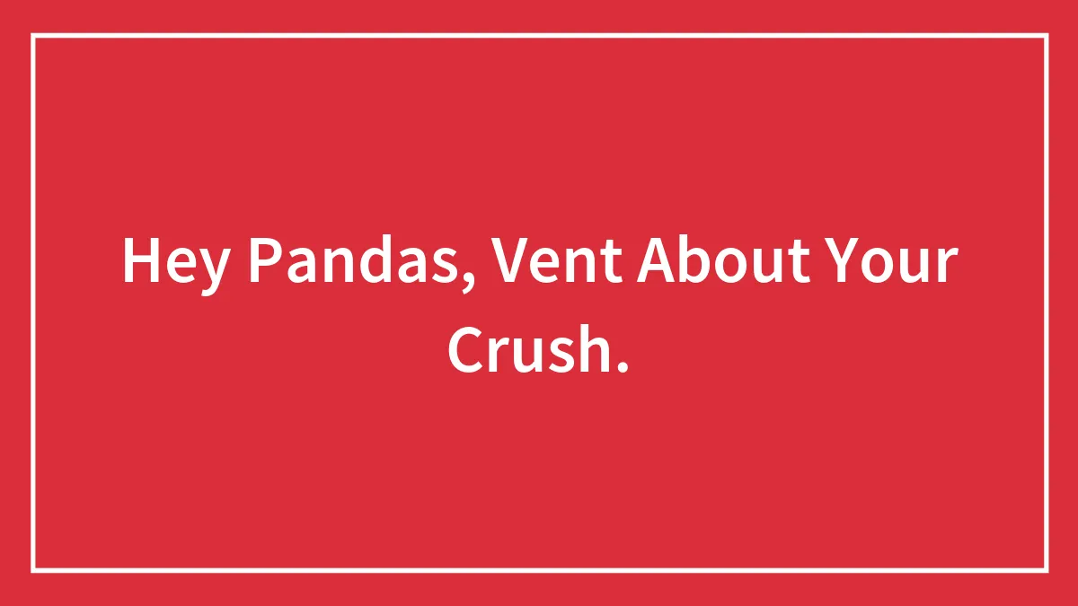 Hey Pandas, Vent About Your Crush.