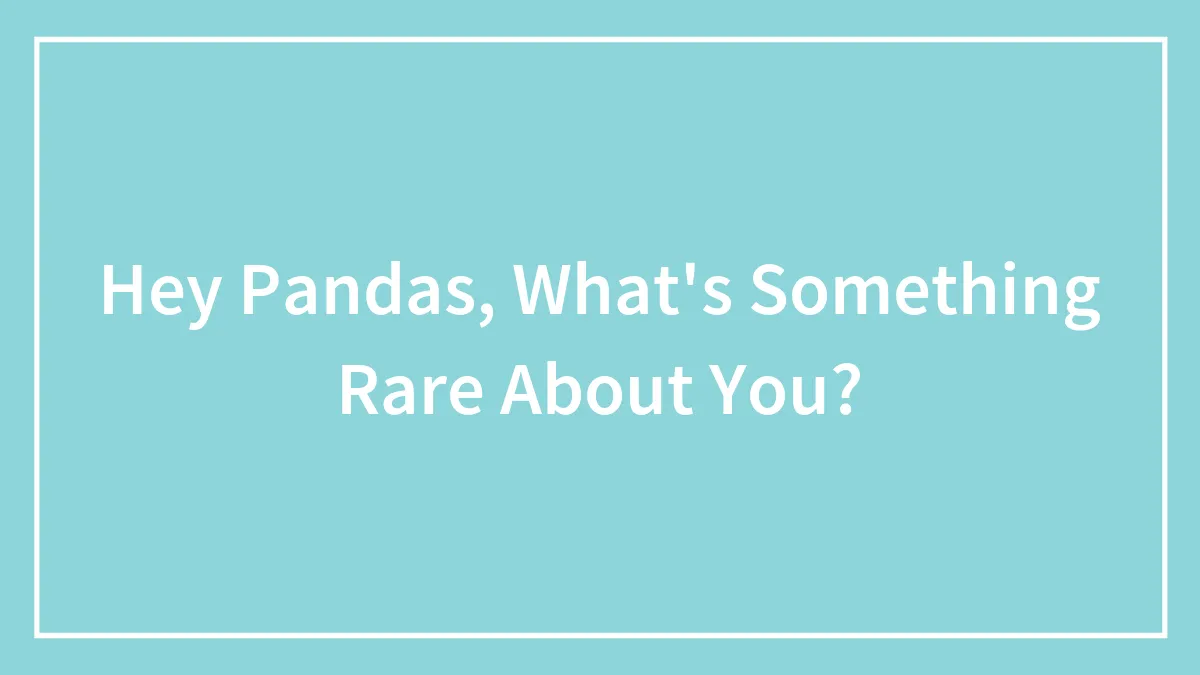 Hey Pandas, What's Something Rare About You?