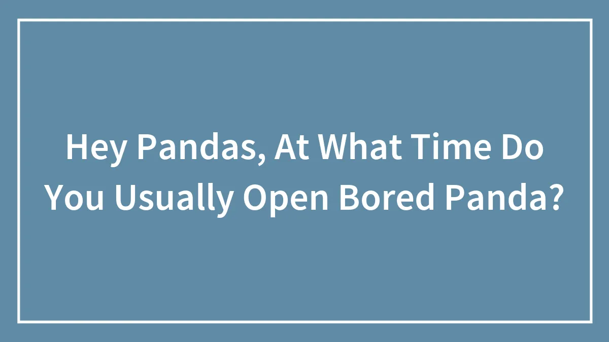 Hey Pandas, At What Time Do You Usually Open Bored Panda? (Closed)