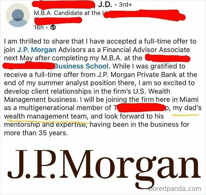 35 Screenshots Of The Entitled And Delusional Side Of LinkedIn, As Shared On This Instagram Page