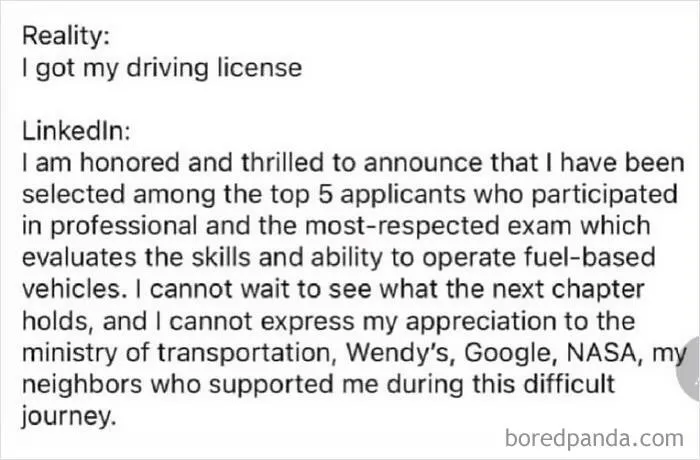 35 Screenshots Of The Entitled And Delusional Side Of LinkedIn, As Shared On This Instagram Page