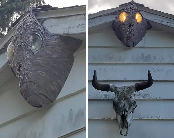 This Is A Wasp Nest That Has Grown Around The Floodlights On A Garage