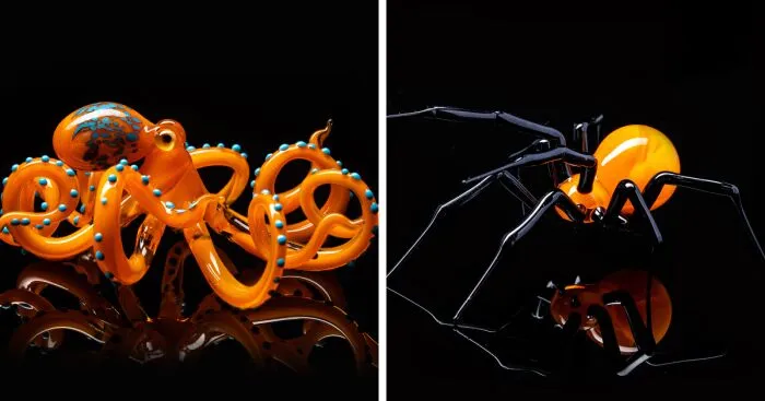 I'm An Ukrainian Artist That Creates Handmade Blown Glass Octopi And Spiders