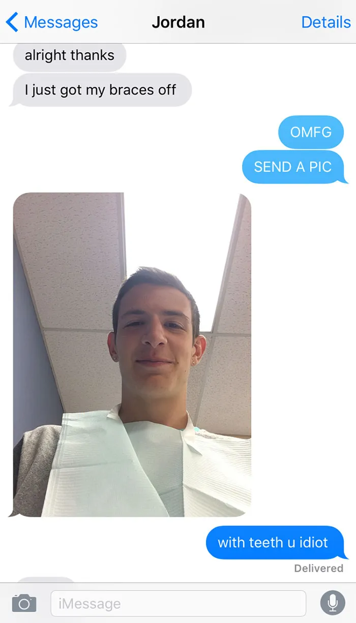 My Friend Got His Braces Off Today