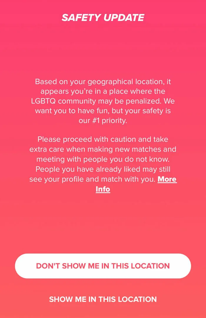 Tinder’s Warning To The LGBTQ Community
