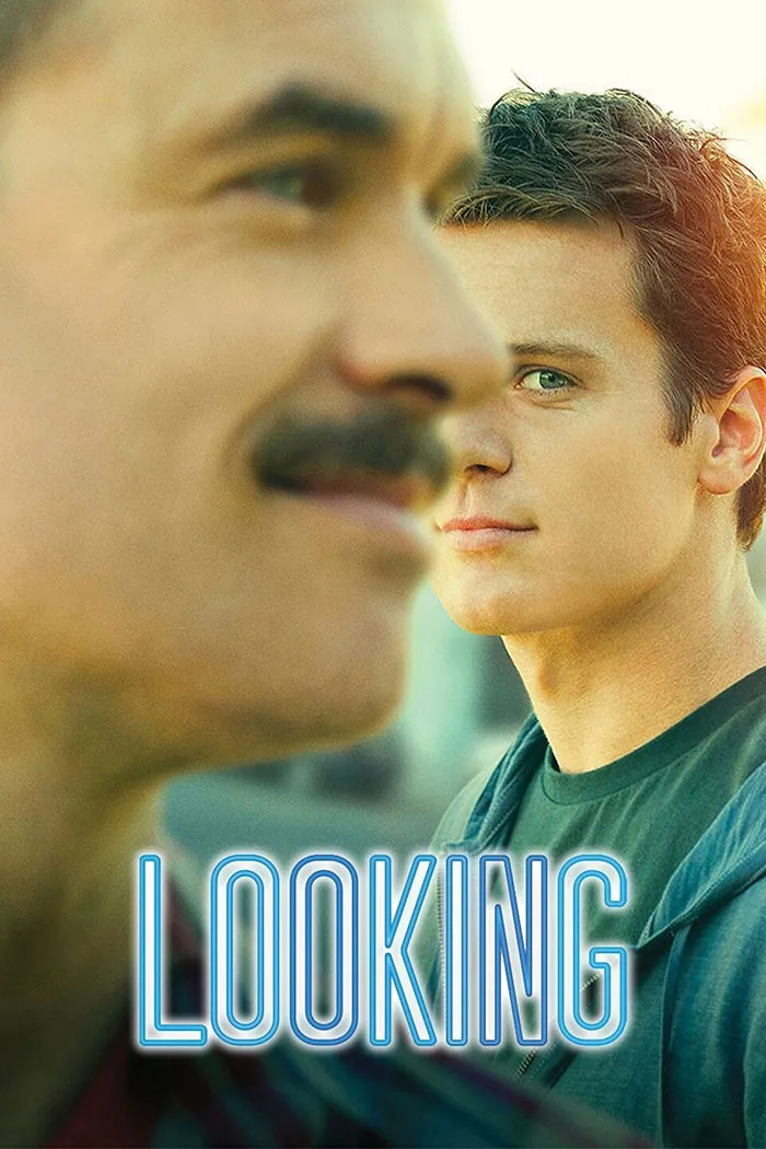 Two men from the HBO TV show "Looking," with the title prominently displayed.