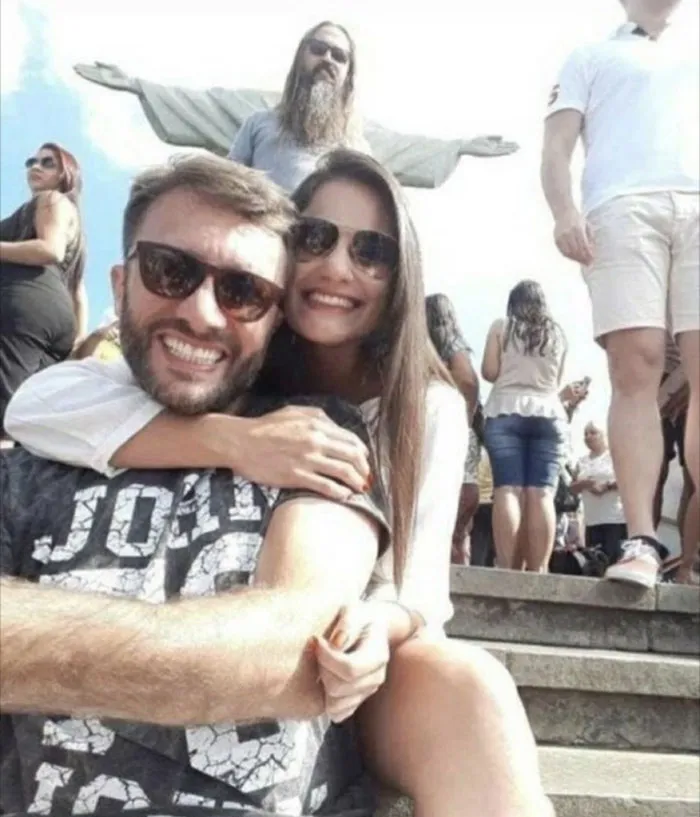 The Statue Has Real Beard And Sunglasses