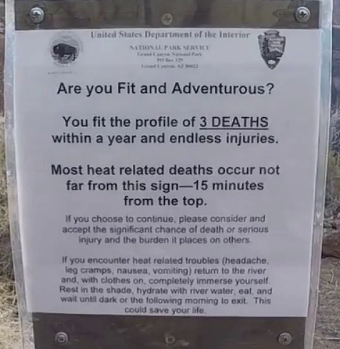 Sign At Lava Falls In Grand Canyon